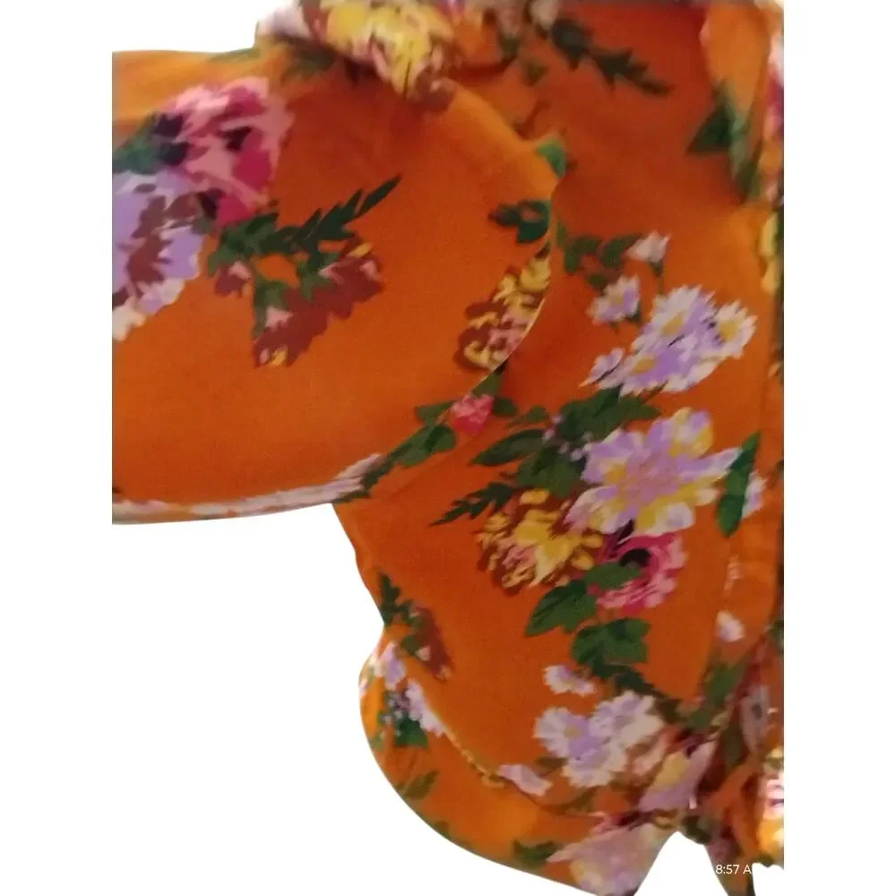 Milk & Honey Women's size Large Floral Feminine‎ Babydoll Milkmaid Cocktail Top